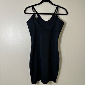 Warners Bodysuit Slip Dress Black Tank Style Shapewear XL